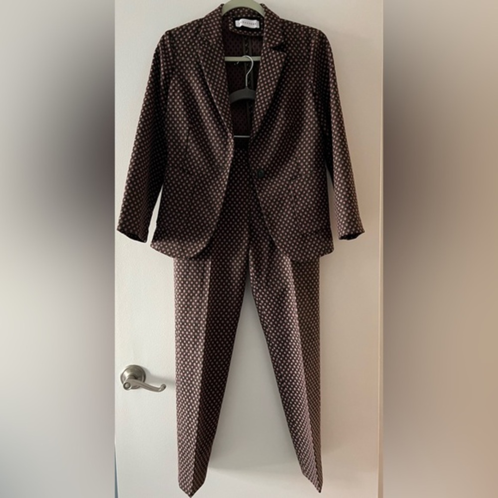 Caractere Women’s Made in Italy Jacquard Two Piece Pant Suit Set Size 6